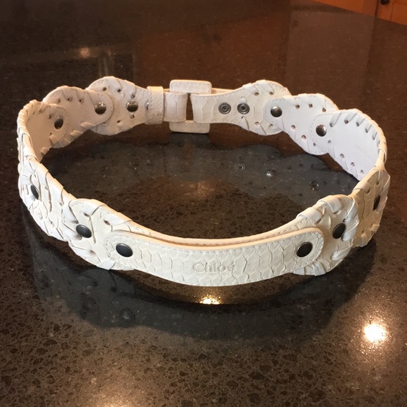 Chloe genuine python Snake whip stitch belt size 75 main image 8